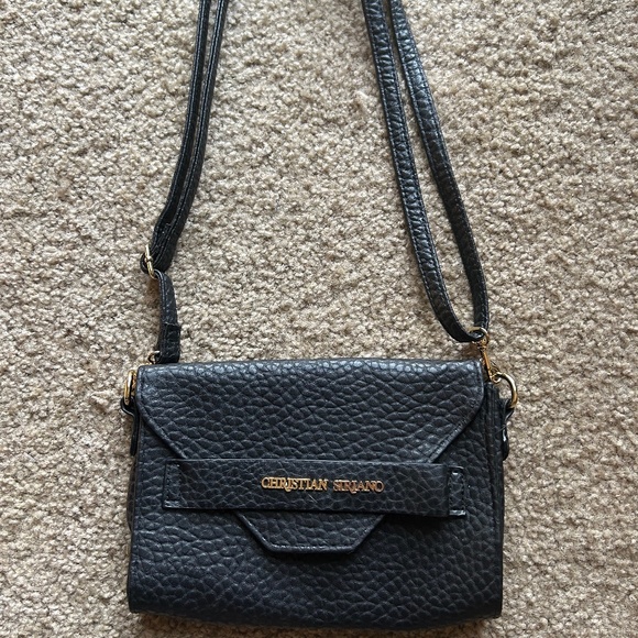 Christian Siriano Black Crossbody Purse With Gold Hardware - Picture 1 of 5
